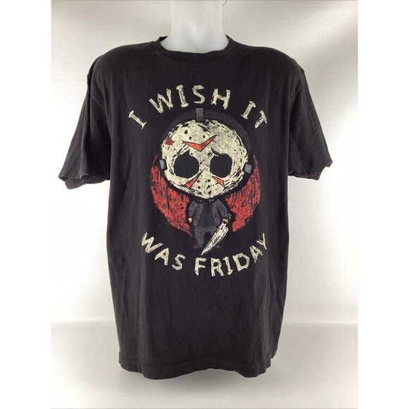 Friday The 13th T-Shirt Men's XL  Short Sleeve I Wish It Was Friday Black Spirit - Picture 2 of 8